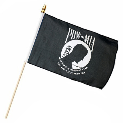 POW/MIA 12 x 18 Inch Stick Flag