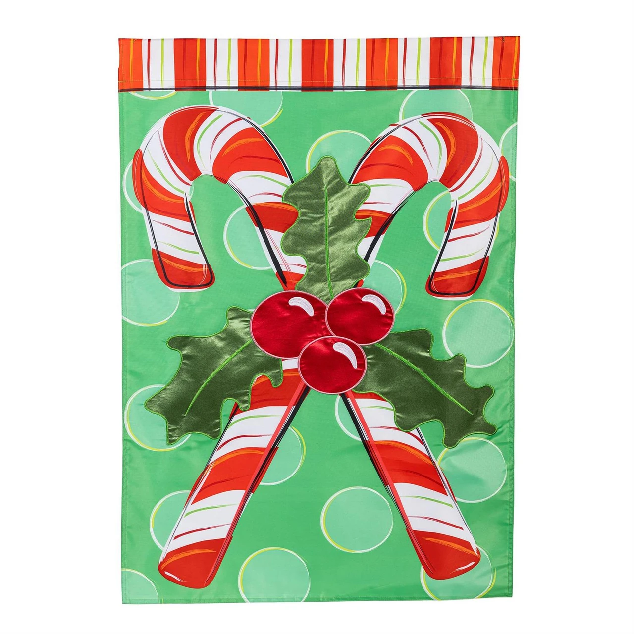Candy Cane Christmas Applique House Flag