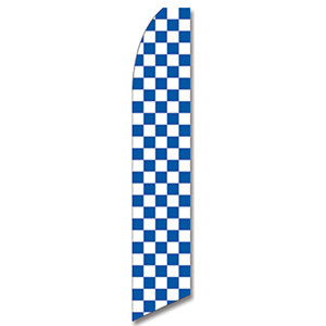 Blue and White Checkered Feather Flag