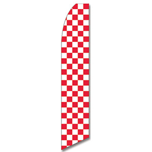 Red and White Checkered Feather Flag