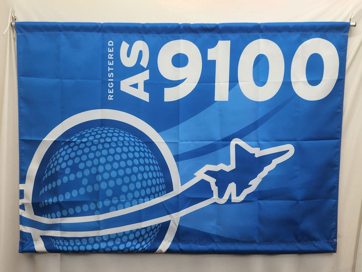AS9100 Flag with Special Modification for Indoor Hanging