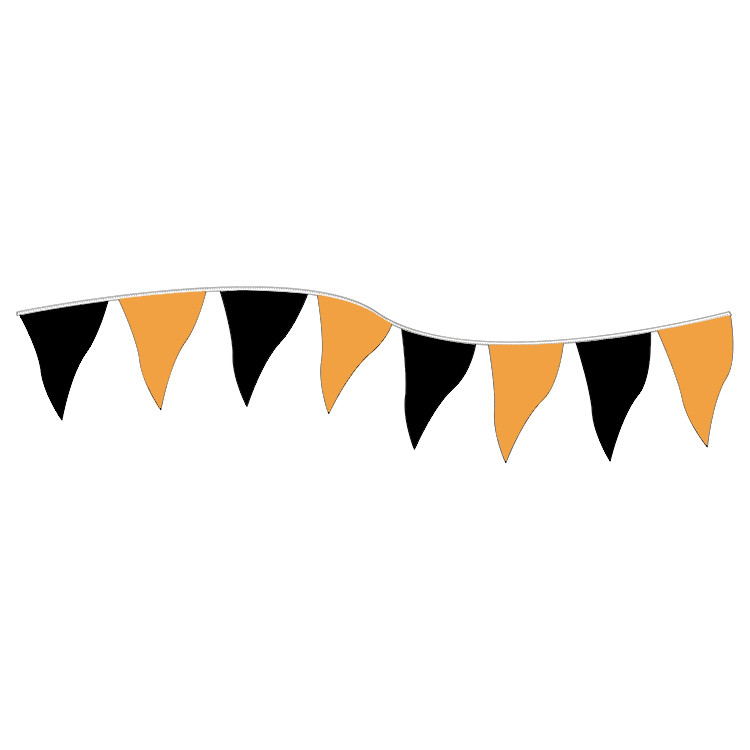 Orange and Black String Pennants