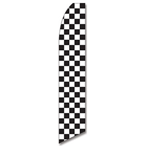 Black/White Checkered Feather Flag