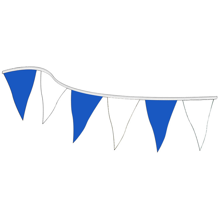 Blue and White string pennants