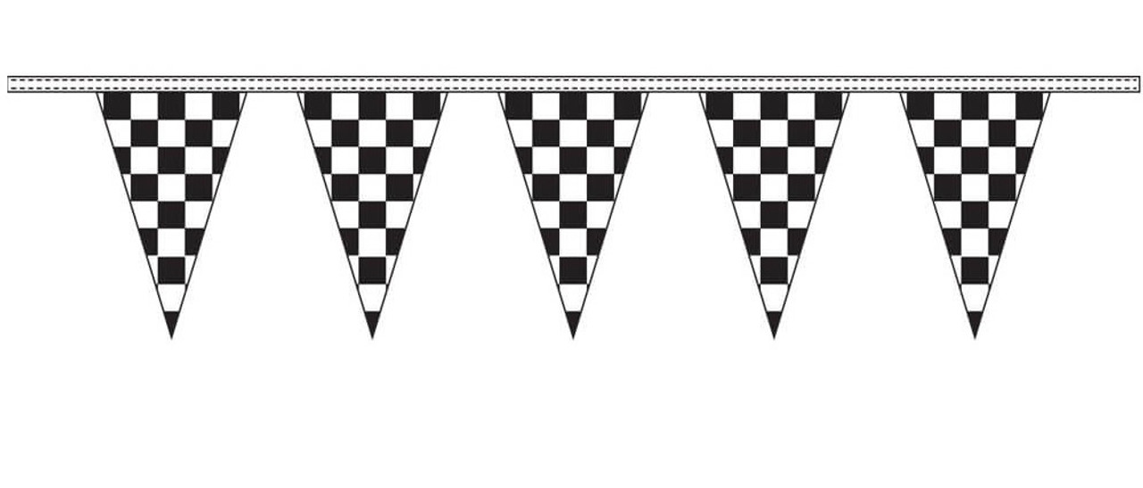 Black and White Checkered Pennants