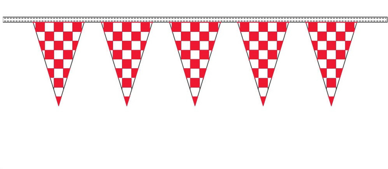 Red and White Checkered Pennants