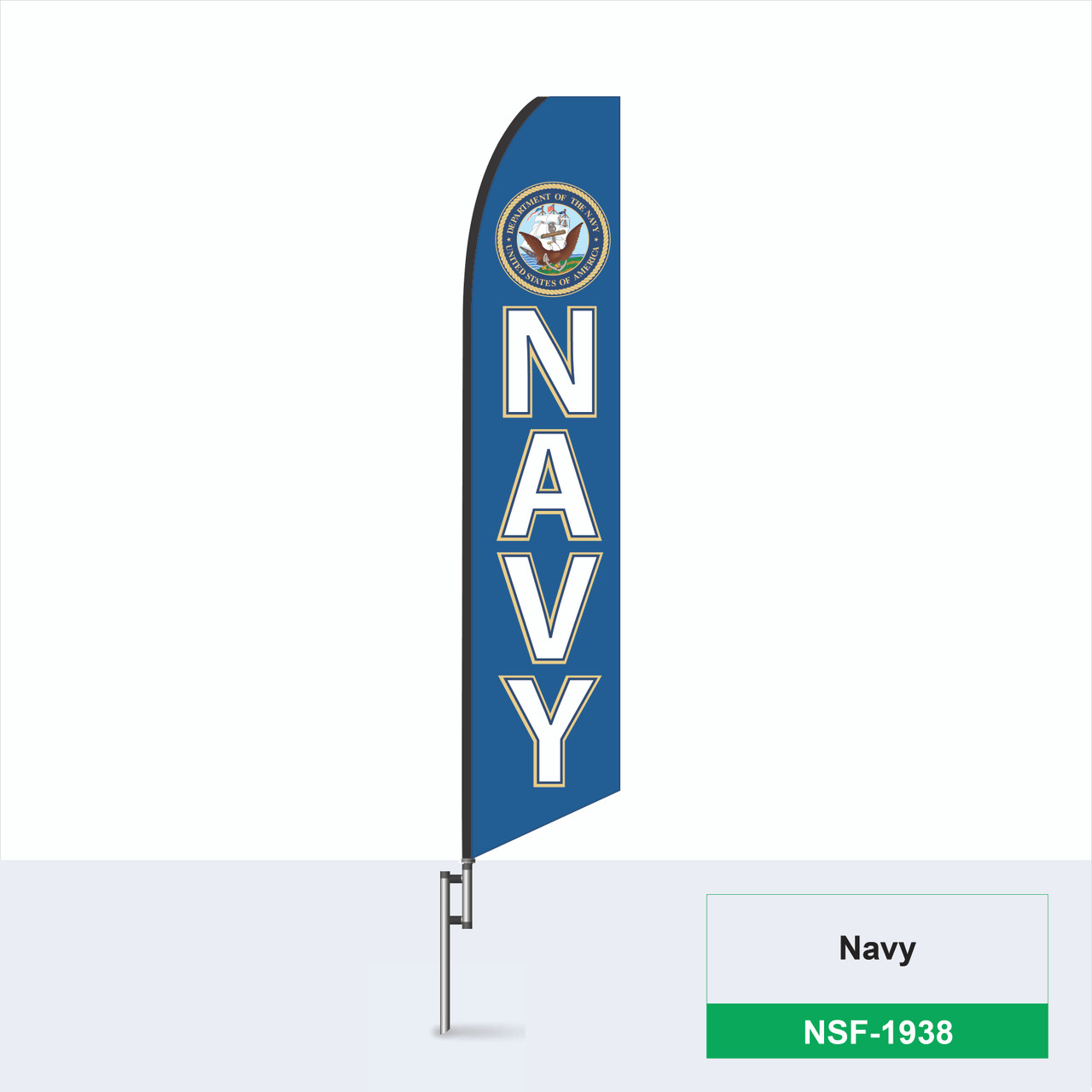 Navy Feather Flag