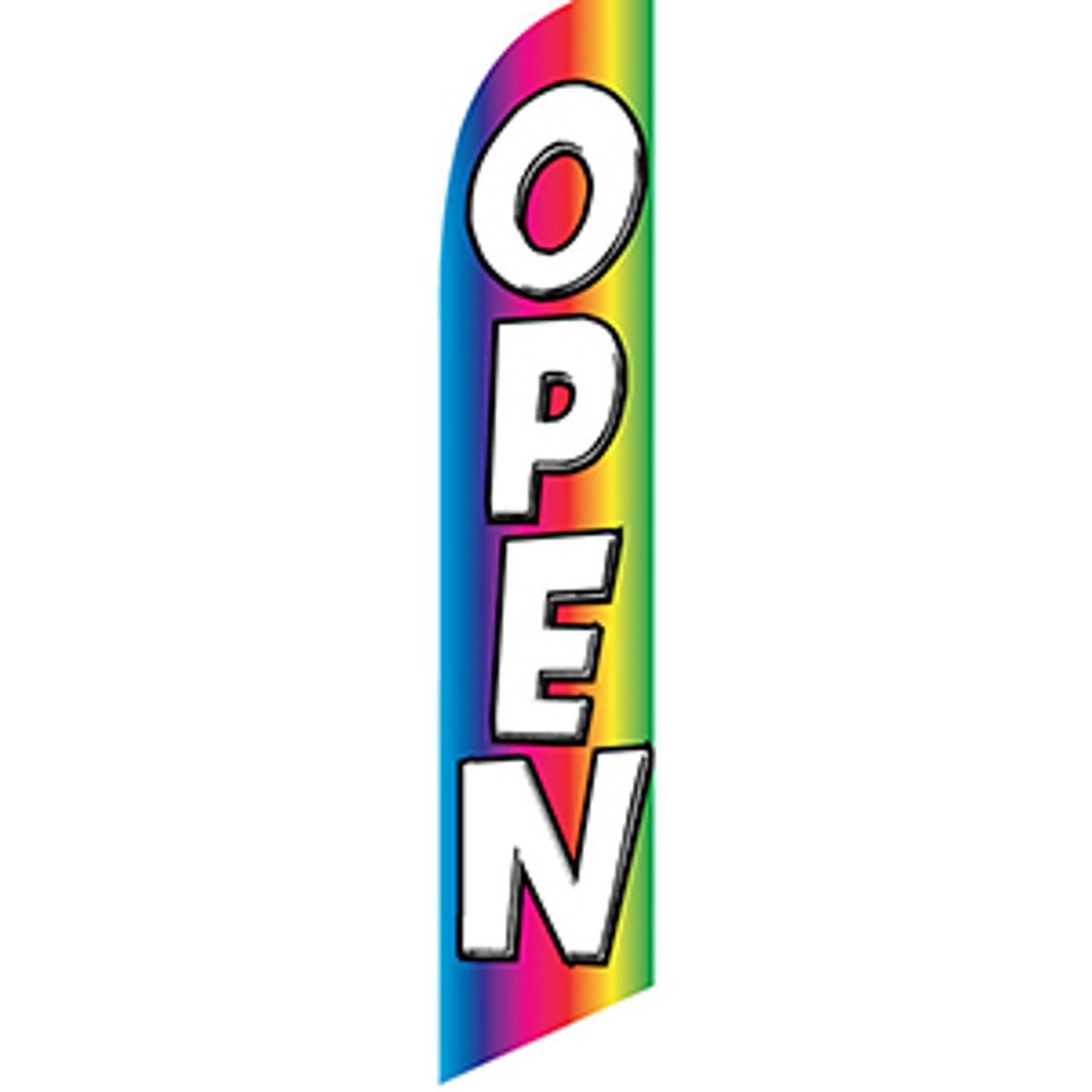 Rainbow Open Feather Flag