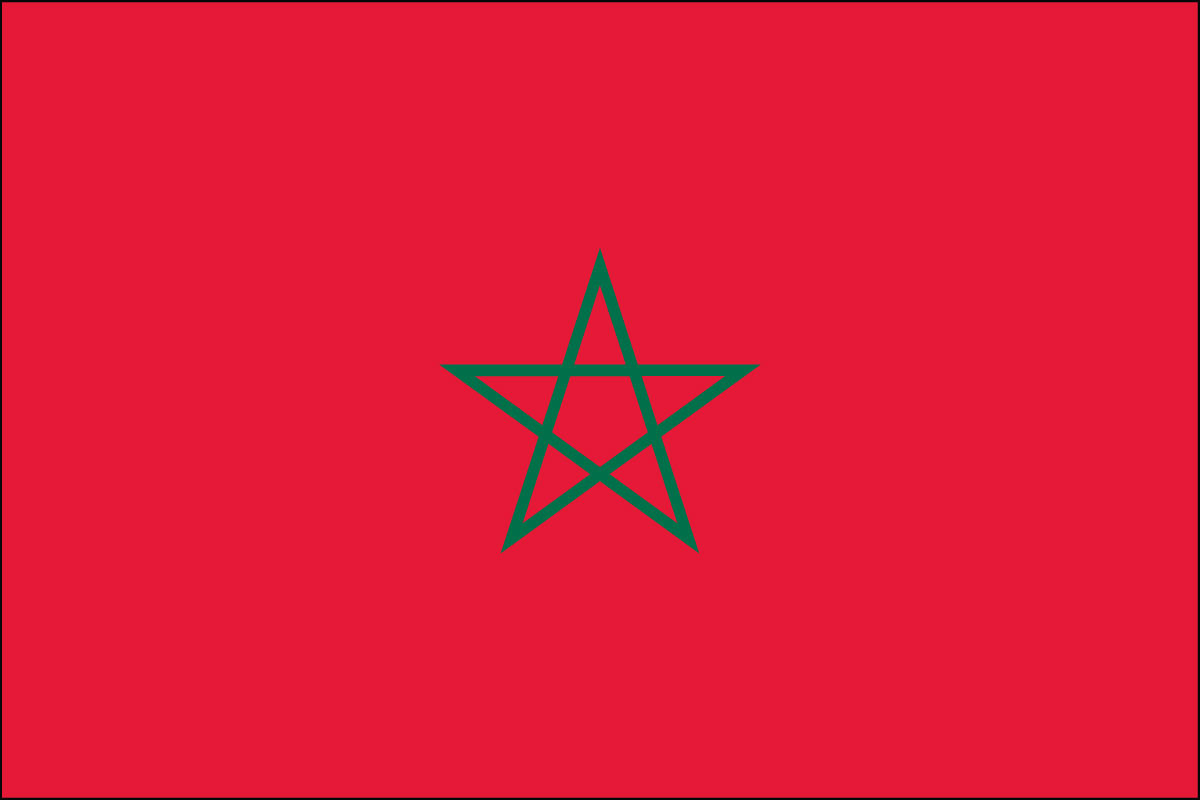 Morocco - Miniature 4" x 6" Stick Flag