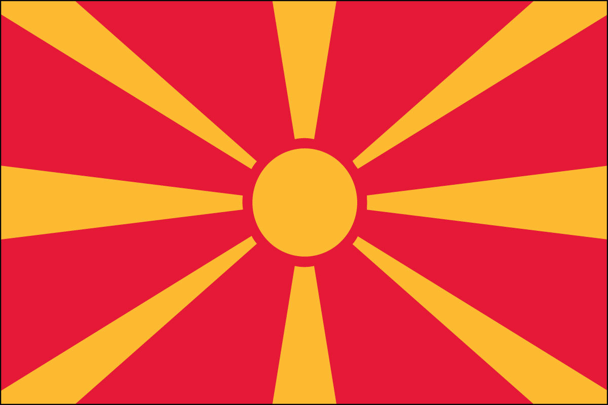 Macedonia - 4" x 6" Miniature Stick Flags