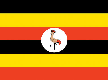 Uganda - 4" x 6" Miniature Stick Flags