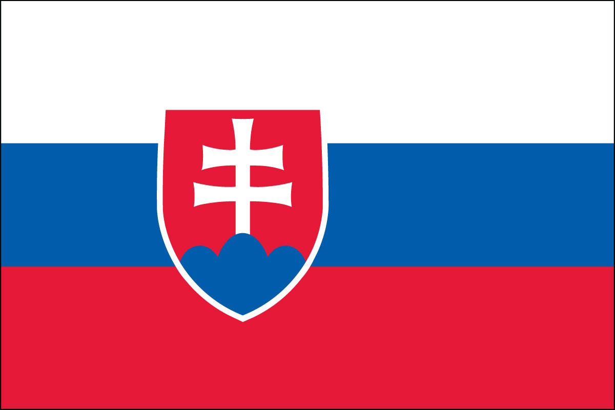 Slovak Republic - 4" x 6" Miniature Stick Flags