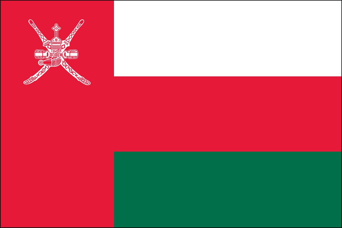 Oman - 4" x 6" Miniature Stick Flags