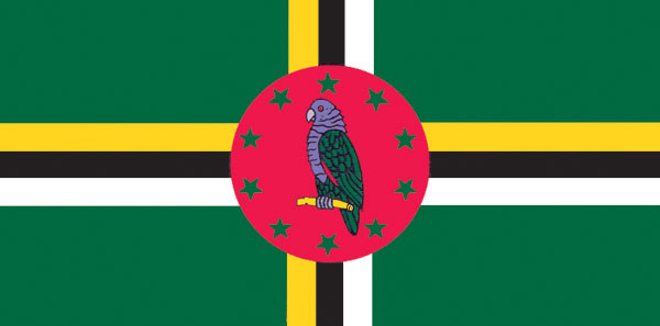 Dominica - 4" x 6" Miniature Stick Flags