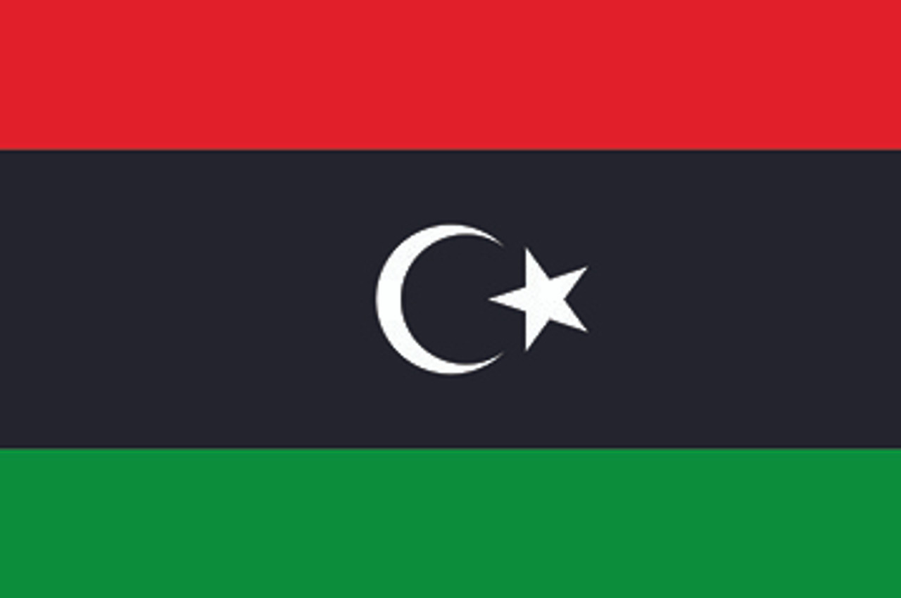 Libya - 4" x 6" Miniature Stick Flags 