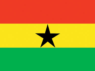 Ghana - 4" x 6" Miniature Stick Flags