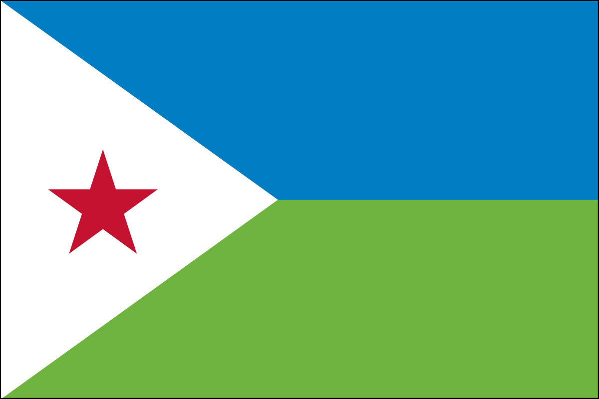 Djibouti - 4" x 6" Miniature Stick Flags