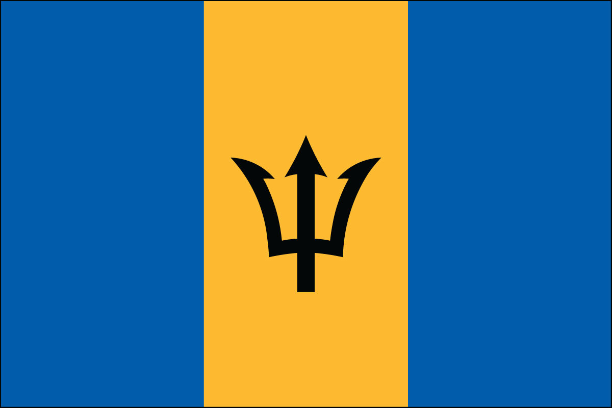 Barbados - 4" x 6" Miniature Stick Flags