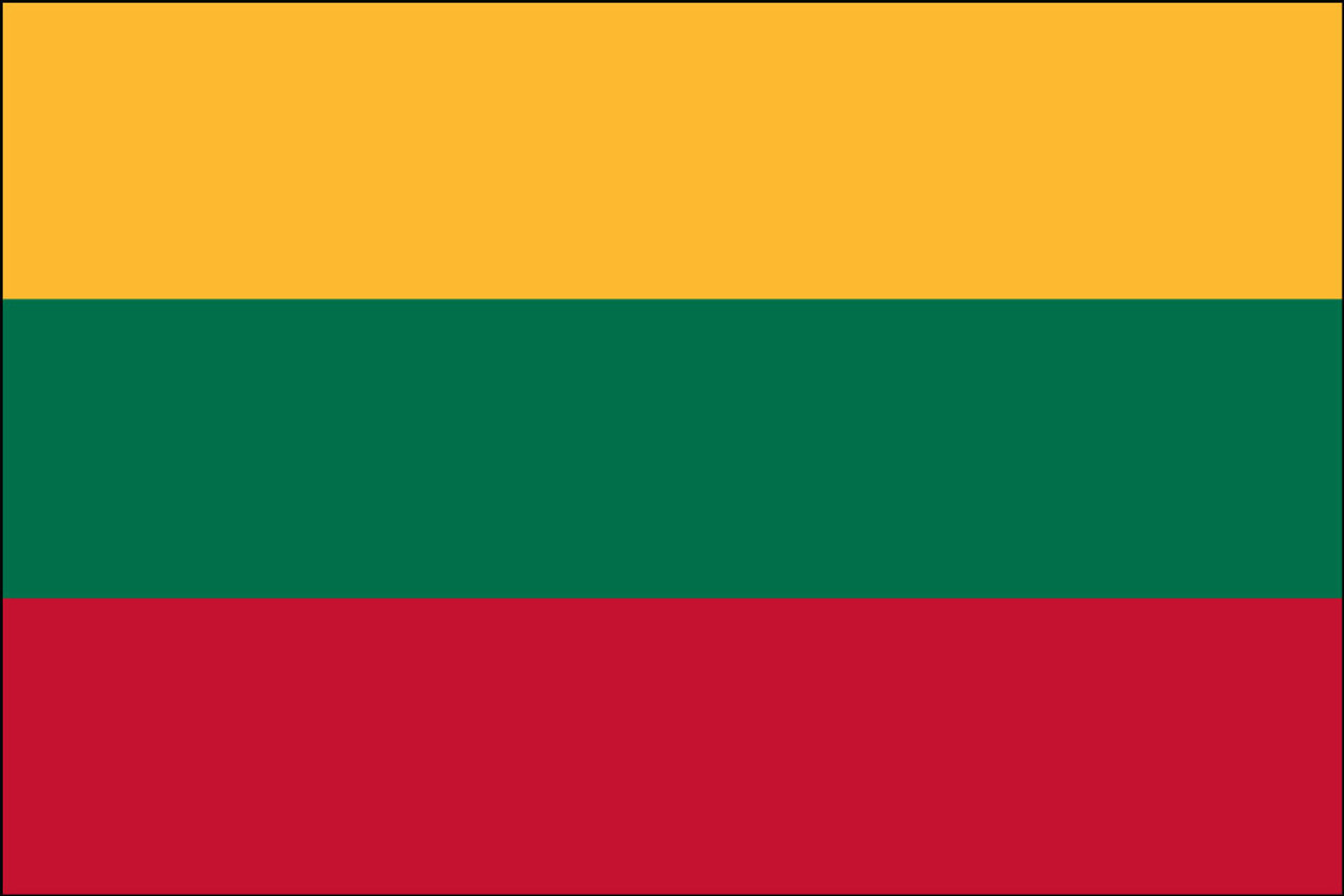 Lithuania - 4" x 6" Miniature Stick Flags 