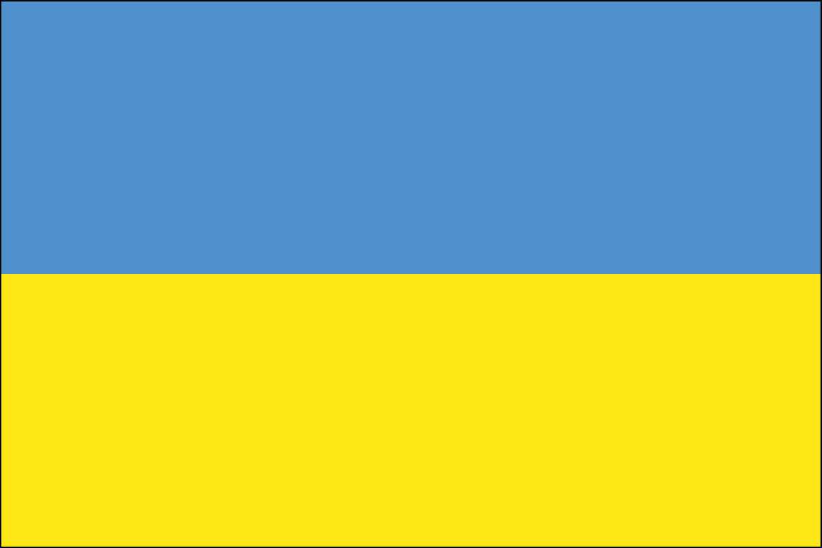 Ukraine - 4" x 6" Miniature Stick Flags