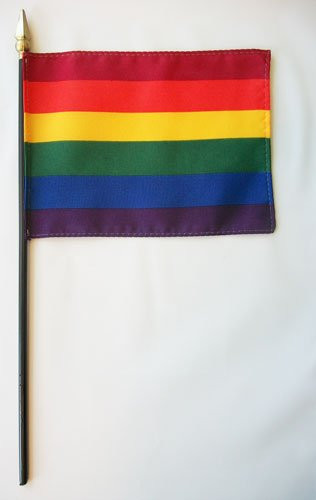 4" x 6"  Rainbow Miniature Stick Flags
