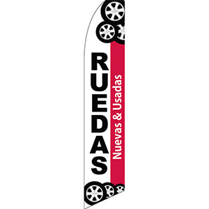 Ruedas Nuevos & Usadas (New & Used Wheels) - Feather Flag