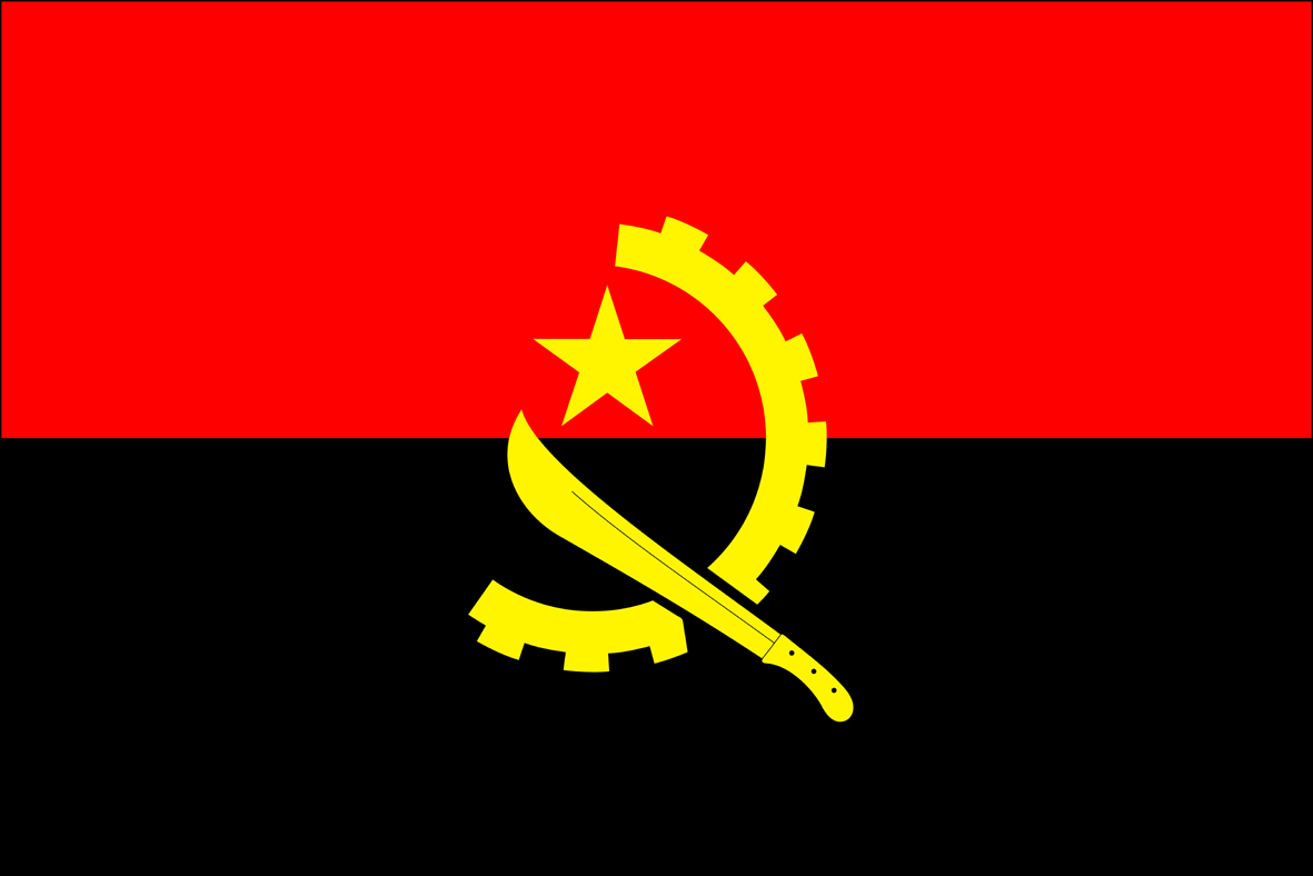 Angola - 4" x 6" Miniature Stick Flags