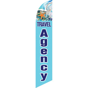 Travel Agency (light blue/white) Semi Custom Feather Flag Kit