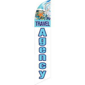 Travel Agency (light blue/white) Semi Custom Feather Flag Kit