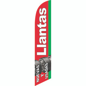 Tires New & Used (Mexican colors, Spanish) Semi Custom Feather Flag Kit