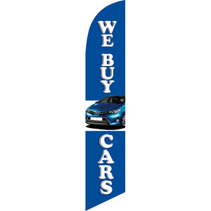 We Buy Cars (blue background) Semi Custom Feather Flag Kit