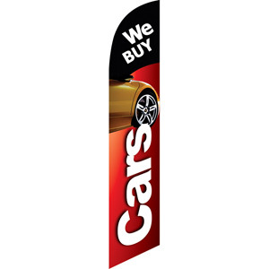 We Buy Cars (black and red background) Semi Custom Feather Flag Kit