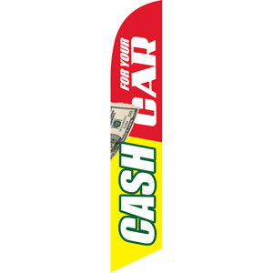 Cash For Your Car (yellow and red background) Semi Custom Feather Flag Kit