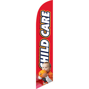 Child Care (red background) Semi Custom Feather Flag Kit