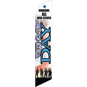 Veterans Day (Blue Letters) Semi Custom Feather Flag Kit