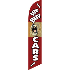 We Buy Cars (roaring lion) Semi Custom Feather Flag Kit
