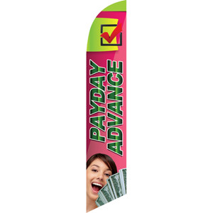 Payday Advance (pink background) Semi Custom Feather Flag Kit