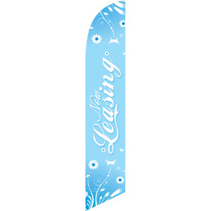 Now Leasing (light blue background) Semi Custom Feather Flag Kit