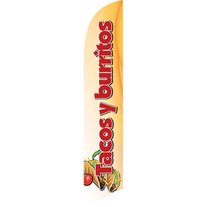 Tacos & Burritos (tan background) Semi Custom Feather Flag Kit