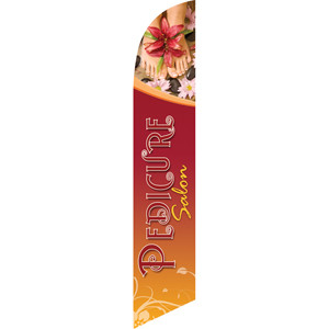 Pedicure Salon (brown-orange background) Semi Custom Feather Flag Kit