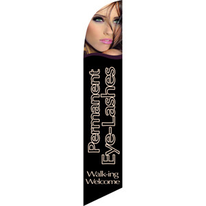 Permanent Eye-Lashes (black background) Semi Custom Feather Flag Kit