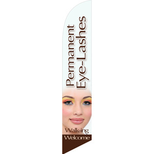 Permanent Eye-Lashes (white background) Semi Custom Feather Flag Kit