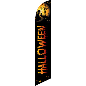 Halloween (orange-yellow letters) Semi Custom Feather Flag Kit