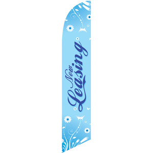 Now Leasing (blue background) Semi Custom Feather Flag Kit