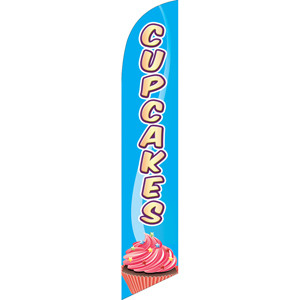 Cupcakes (blue background) Semi Custom Feather Flag Kit