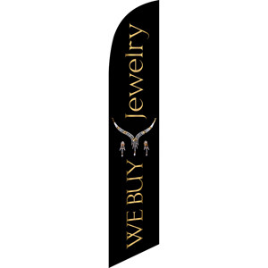 We Buy Jewelry (gold letters) Semi Custom Feather Flag Kit