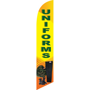 Uniforms (orange and yellow background) Semi Custom Feather Flag Kit