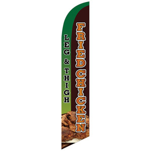 Fried Chicken (green and brown background) Semi Custom Feather Flag Kit