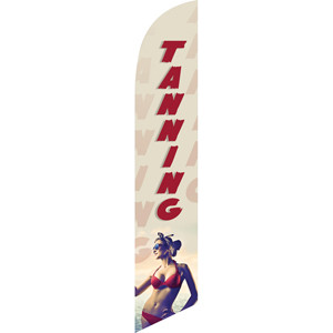 Tanning (beige background) Semi Custom Feather Flag Kit