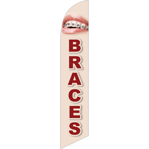 Braces (beige background) Semi Custom Feather Flag Kit